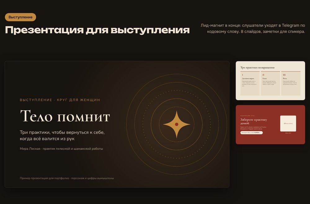 Пример продающей презентации для выступления